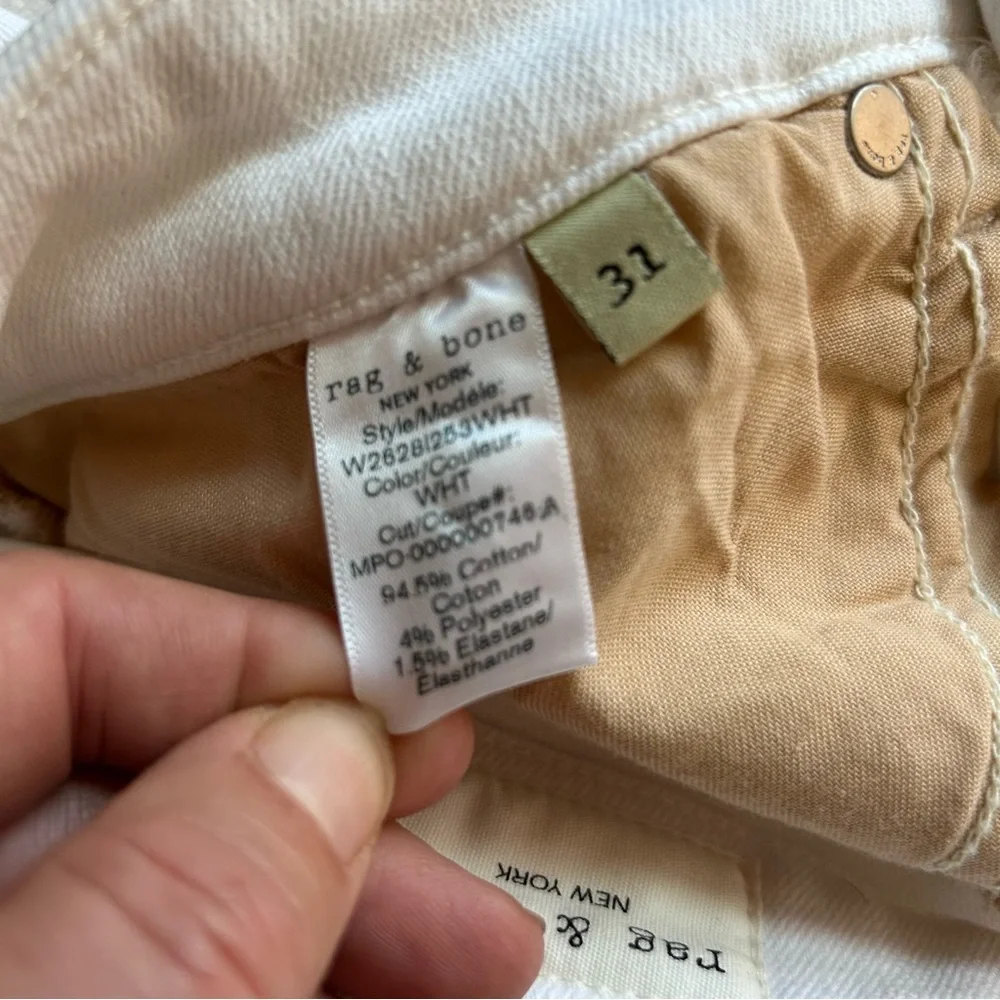 NEW! Rag & Bone Nina High Rise Ankle Skinny 5 Button White Jeans Size 31 - Picture 4 of 11
